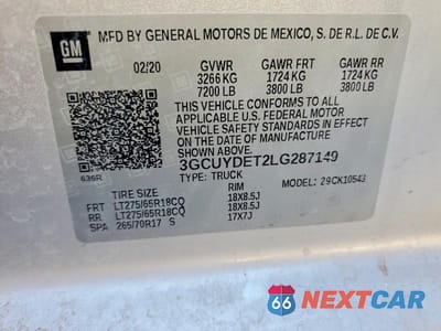 Zdjęcie 12 z 12 samochodu: 2020 CHEVROLET SILVERADO K1500 LT VIN:3GCUYDET2LG287149 - miniatura