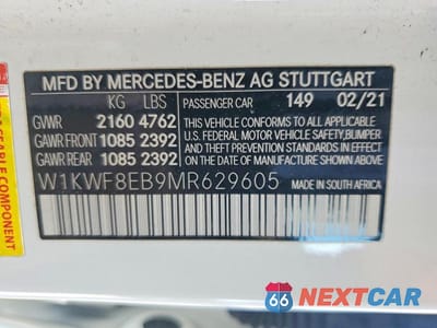 Zdjęcie 12 z 12 samochodu: 2021 MERCEDES-BENZ C 300 4MATIC VIN:W1KWF8EB9MR629605 - miniatura