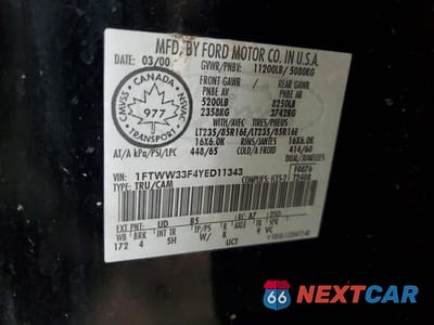 Zdjęcie 13 z 13 samochodu: 2000 FORD F350 SUPER DUTY VIN:1FTWW33F4YED11343 - miniatura