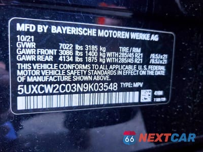 Zdjęcie 14 z 14 samochodu: 2022 BMW X7 XDRIVE40I VIN:5UXCW2C03N9K03548 - miniatura