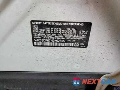 Zdjęcie 13 z 13 samochodu: 2022 BMW X3 VIN:5UX53DP07N9K02555 - miniatura
