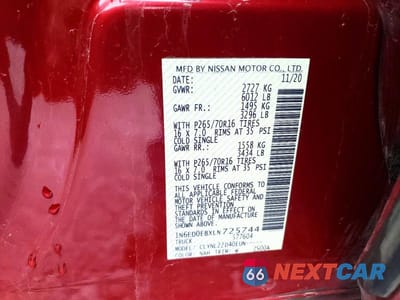 Zdjęcie 12 z 12 samochodu: 2020 NISSAN FRONTIER S VIN:1N6ED0EBXLN725744 - miniatura