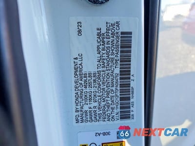 Zdjęcie 12 z 12 samochodu: 2023 HONDA ACCORD HYBRID SPORT-L VIN:1HGCY2F70PA064762 - miniatura