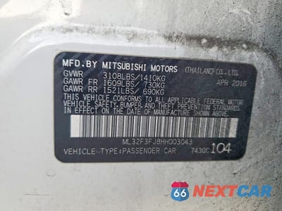 Zdjęcie 12 z 12 samochodu: 2017 MITSUBISHI MIRAGE G4 ES VIN:ML32F3FJ8HH003043 - miniatura