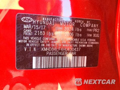 Zdjęcie 13 z 13 samochodu: 2017 HYUNDAI ELANTRA SE VIN:KMHD84LF4HU430437 - miniatura