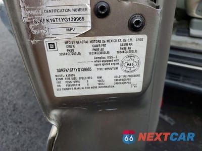 Zdjęcie 12 z 12 samochodu: 2000 GMC YUKON XL K1500 VIN:3GKFK16T1YG139965 - miniatura