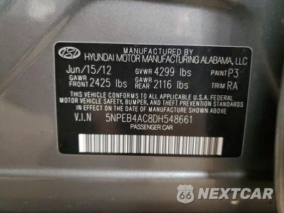 Zdjęcie 12 z 12 samochodu: 2013 HYUNDAI SONATA GLS VIN:5NPEB4AC8DH548661 - miniatura