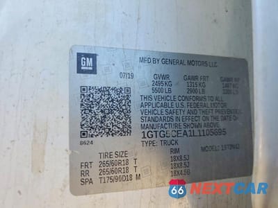 Zdjęcie 12 z 12 samochodu: 2020 GMC CANYON SLE VIN:1GTG5CEA1L1105695 - miniatura