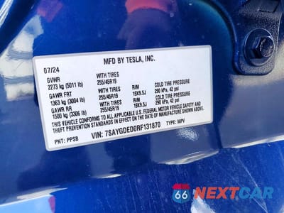 Zdjęcie 13 z 13 samochodu: 2024 TESLA MODEL Y VIN:7SAYGDED0RF131870 - miniatura