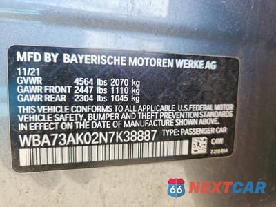 Zdjęcie 12 z 12 samochodu: 2022 BMW 228XI VIN:WBA73AK02N7K38887 - miniatura