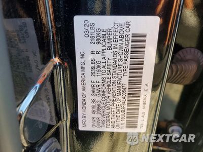 Zdjęcie 12 z 12 samochodu: 2020 ACURA TLX TECHNOLOGY VIN:19UUB2F64LA005477 - miniatura