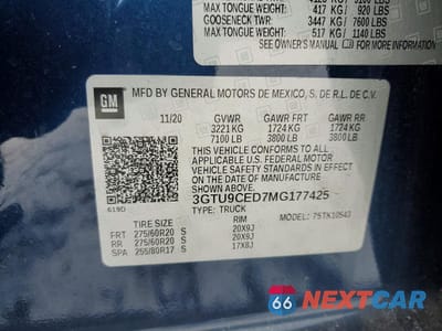 Zdjęcie 12 z 13 samochodu: 2021 GMC SIERRA K1500 ELEVATION VIN:3GTU9CED7MG177425 - miniatura