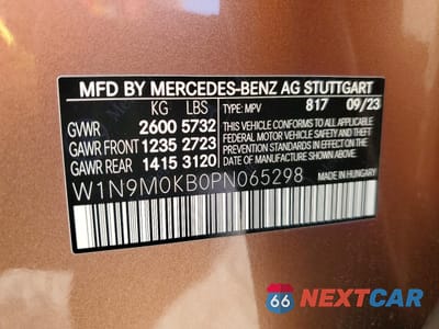 Zdjęcie 13 z 13 samochodu: 2023 MERCEDES-BENZ EQB 300 4MATIC VIN:W1N9M0KB0PN065298 - miniatura