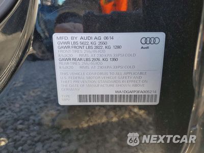 Zdjęcie 13 z 13 samochodu: 2015 AUDI Q5 PREMIUM PLUS VIN:WA1DGAFP3FA005214 - miniatura