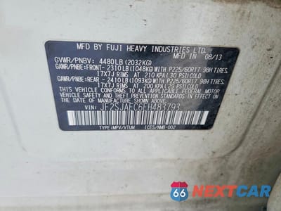 Zdjęcie 13 z 13 samochodu: 2014 SUBARU FORESTER 2.5I PREMIUM VIN:JF2SJAEC6EH483793 - miniatura