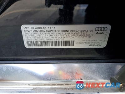 Zdjęcie 12 z 12 samochodu: 2012 AUDI A8 L QUATTRO VIN:WAURVAFD9CN020468 - miniatura