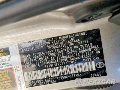 Zdjęcie 12 z 13 samochodu: 2014 TOYOTA CAMRY L VIN:4T4BF1FK2ER377047 - miniatura