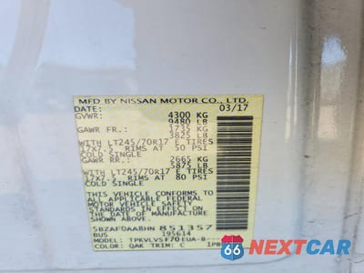 Zdjęcie 13 z 13 samochodu: 2017 NISSAN NV 3500 S VIN:5BZAF0AA8HN851357 - miniatura