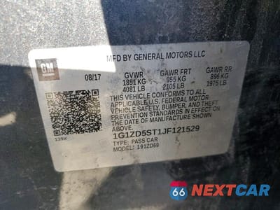 Zdjęcie 12 z 12 samochodu: 2018 CHEVROLET MALIBU LT VIN:1G1ZD5ST1JF121529 - miniatura