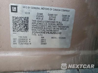 Zdjęcie 13 z 13 samochodu: 2018 CHEVROLET EQUINOX PREMIER VIN:2GNAXVEV9J6265243 - miniatura