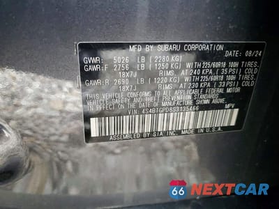 Zdjęcie 12 z 12 samochodu: 2025 SUBARU OUTBACK VIN:4S4BTGPD8S3135466 - miniatura