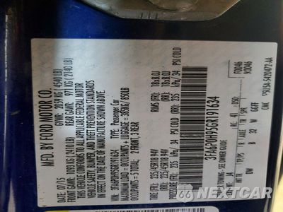 Zdjęcie 12 z 13 samochodu: 2016 FORD FUSION SE VIN:3FA6P0H95GR191634 - miniatura