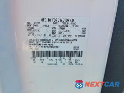 Zdjęcie 12 z 12 samochodu: 2009 FORD F150 SUPER CAB VIN:1FTPX04V99KB90267 - miniatura