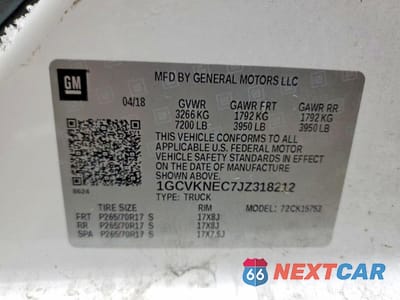 Zdjęcie 12 z 12 samochodu: 2018 CHEVROLET SILVERADO K1500 VIN:1GCVKNEC7JZ318212 - miniatura