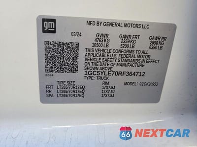 Zdjęcie 10 z 10 samochodu: 2024 CHEV SILVERADO VIN:1GC5YLE70RF364712 - miniatura