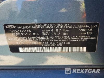 Zdjęcie 25 z 26 samochodu: 2017 HYUNDAI SONATA SE VIN:5NPE24AF1HH498136 - miniatura