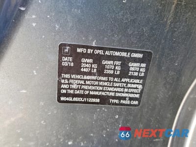 Zdjęcie 12 z 13 samochodu: 2018 BUICK REGAL PREFERRED VIN:W04GL6SXXJ1122938 - miniatura