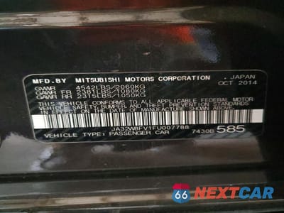 Zdjęcie 12 z 13 samochodu: 2015 MITSUBISHI LANCER EVOLUTION GSR VIN:JA32W8FV1FU007788 - miniatura