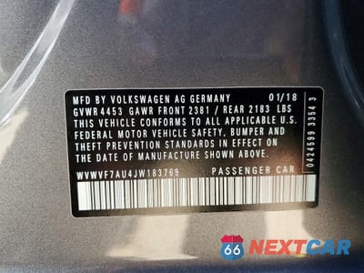 Zdjęcie 12 z 13 samochodu: 2018 VOLKSWAGEN GOLF R VIN:WVWVF7AU4JW183769 - miniatura