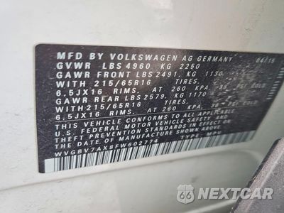 Zdjęcie 12 z 12 samochodu: 2015 VOLKSWAGEN TIGUAN S VIN:WVGBV7AX8FW602774 - miniatura