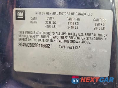 Zdjęcie 13 z 13 samochodu: 2008 BUICK LACROSSE CX VIN:2G4WC582881156321 - miniatura