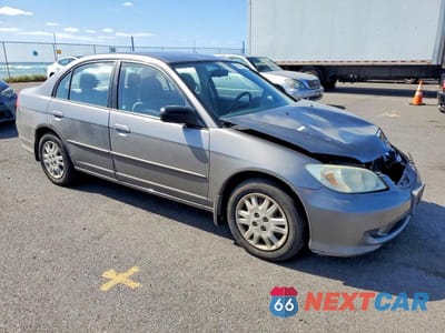 Czwarte zdjęcie samochodu z boku: 2005 HONDA CIVIC LX VIN:2HGES16595H569278 - miniatura