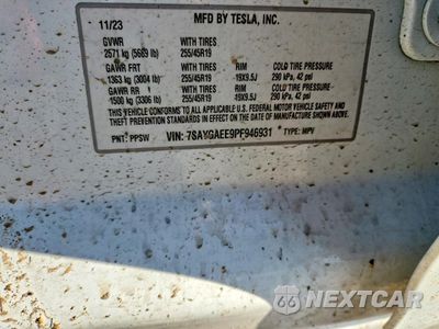 Zdjęcie 12 z 13 samochodu: 2023 TESLA MODEL Y VIN:7SAYGAEE9PF946931 - miniatura