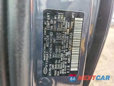 Zdjęcie 13 z 13 samochodu: 2019 HYUNDAI TUCSON SE VIN:KM8J2CA43KU861469 - miniatura