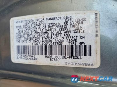 Zdjęcie 13 z 14 samochodu: 2000 TOYOTA SIENNA LE VIN:4T3ZF13C0YU267700 - miniatura