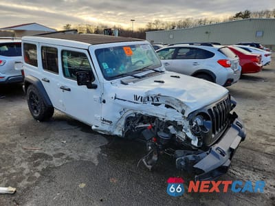 Czwarte zdjęcie samochodu z boku: 2021 JEEP WRANGLER UNLIMITED SPORT VIN:1C4HJXDM6MW530790 - miniatura