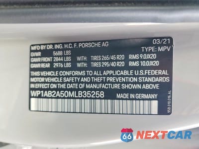 Zdjęcie 13 z 13 samochodu: 2021 PORSCHE MACAN S VIN:WP1AB2A50MLB35258 - miniatura