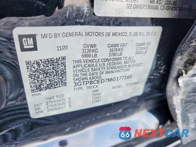 Zdjęcie 12 z 12 samochodu: 2021 GMC SIERRA C1500 ELEVATION VIN:3GTP8CED7MG177165 - miniatura