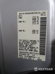 Zdjęcie 12 z 12 samochodu: 2012 NISSAN MAXIMA S VIN:1N4AA5AP9CC807541 - miniatura