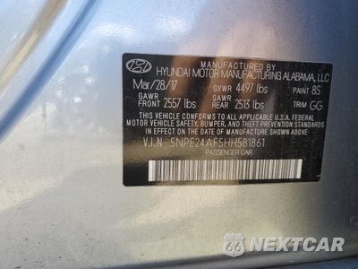 Zdjęcie 12 z 12 samochodu: 2017 HYUNDAI SONATA SE VIN:5NPE24AF5HH581861 - miniatura