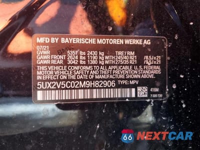 Zdjęcie 12 z 12 samochodu: 2021 BMW X4 XDRIVEM40I VIN:5UX2V5C02M9H82906 - miniatura