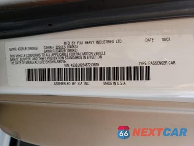 Zdjęcie 12 z 12 samochodu: 2008 SUBARU LEGACY 2.5I LIMITED VIN:4S3BL626487213895 - miniatura