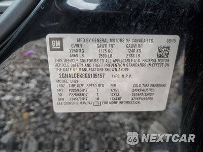 Zdjęcie 13 z 13 samochodu: 2016 CHEVROLET EQUINOX LT VIN:2GNALCEK8G6105157 - miniatura