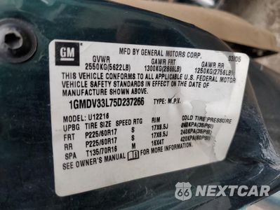Zdjęcie 14 z 14 samochodu: 2005 PONTIAC MONTANA SV6 VIN:1GMDV33L75D237266 - miniatura