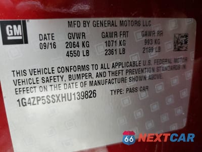 Zdjęcie 12 z 12 samochodu: 2017 BUICK LACROSSE ESSENCE VIN:1G4ZP5SSXHU139826 - miniatura