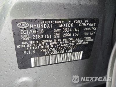 Zdjęcie 12 z 12 samochodu: 2019 HYUNDAI ELANTRA SE VIN:KMHD74LF5KU790830 - miniatura